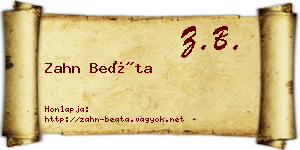 Zahn Beáta névjegykártya