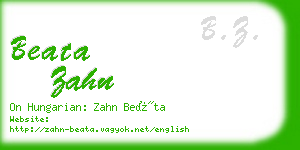 beata zahn business card
